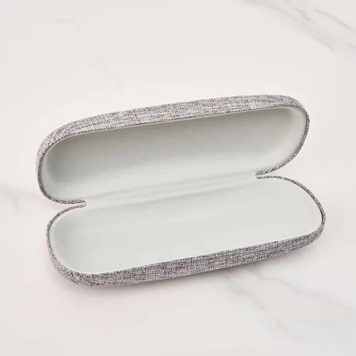 Vista 4 de 1 funda para lentes de sol, tela de lino rígida, Gris
