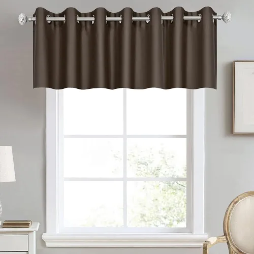 Vista 79 de DECOVSUN Cenefa de cortina opaca amarilla brillante para ventanas de cocina, cenefa opaca con ojales para dormitorio, cenefa corta y recta para sala