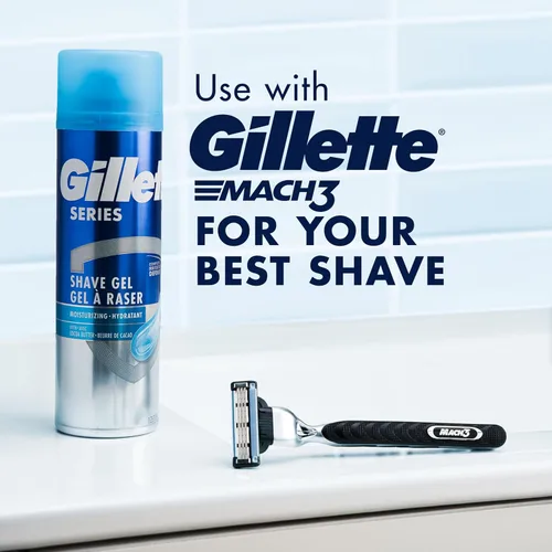 Vista 7 de Gillette Gel de afeitado hidratante Series 3X, 6 unidades, 7 onzas cada uno, lubricación para proteger contra la irritación, azul-blanco, 7 onzas