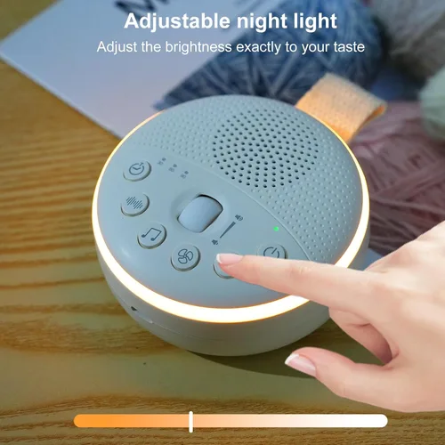 Vista 5 de Máquina de ruido blanco: máquina de sonido portátil con luz nocturna suave para bebés y adultos Máquina de sonido para dormir con 3