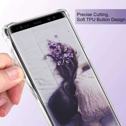 Vista 4 de Funda para Samsung Galaxy Note 9, Clear Note 9, a prueba de golpes, de poliuretano termoplástico, antideslizante, resistente a los arañazos, carcasa