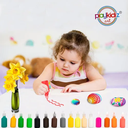Vista 6 de Darice - Pintura de hojaldr, paquete de 12 pinturas para tela 3D, colores clásicos, juego de pintura permanente no tóxica para niños, a partir de 3