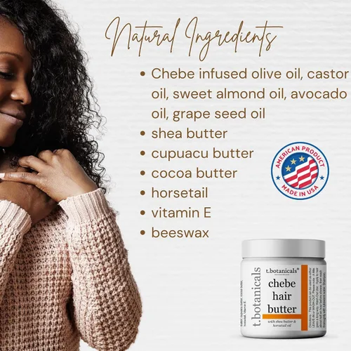 Vista 5 de Chebe - Juego de aceite y mantequilla para el cabello, todo natural, aroma a lavanda, para cabello grueso y grueso, promueve la hidratación