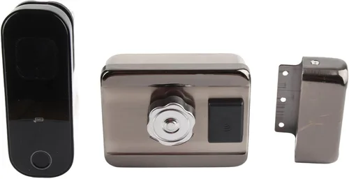 Vista 3 de Cerradura de puerta de entrada sin llave Cerradura de cerradura de huella digital Cerradura de bloqueo eléctrico de control remoto para uso doméstico