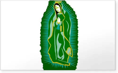 Vista 10 de CafePress - Nuestra Señora de Guadalupe con Ángel, calcomanía rectangular para parachoques de auto