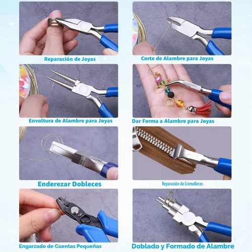 Vista 6 de Shynek Herramientas de alicates para hacer joyas, 8 piezas de alicates de joyería para suministros de fabricación de joyas
