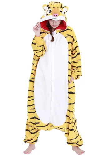 Vista 6 de Pijama Kigurumi de Tigre para Adulto Multicolor