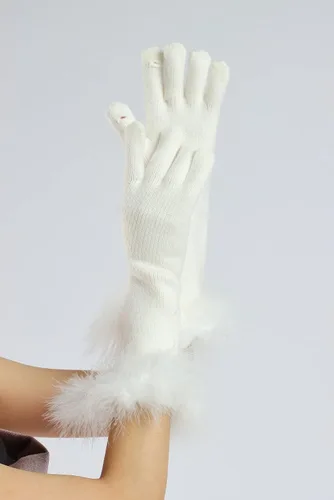 Vista 35 de Sahabowi Guantes de cuero para clima frío Manopla de lana cálida de invierno para mujeres