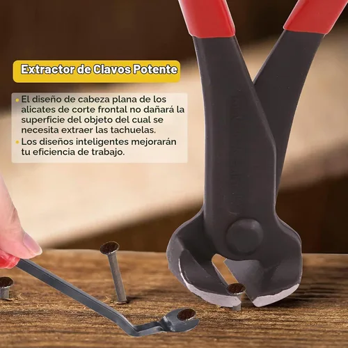 Vista 4 de Juego de 4 herramientas para quitar uñas y grapas, alicates de corte de extremo de 7 pulgadas, extractor de grapas, levantador de tachuelas