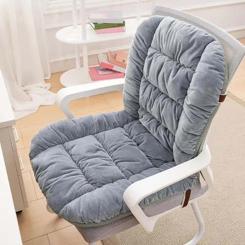 Vista 17 de Cojín para silla de escritorio con lazos, cojín antideslizante para silla Caqui