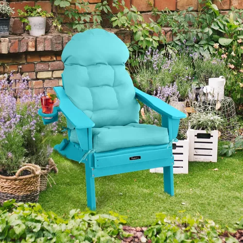 Vista 9 de FUNBERRY - Cojín para silla Adirondack, cojines gruesos y cómodos para mecedora, antideslizante, con protector contra decoloración, impermeable