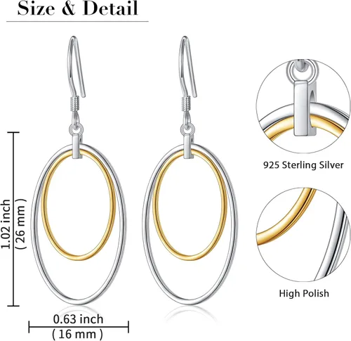 Vista 5 de Pendientes de aro de plata de ley S925 para mujer, joyería de eslabones cubanos