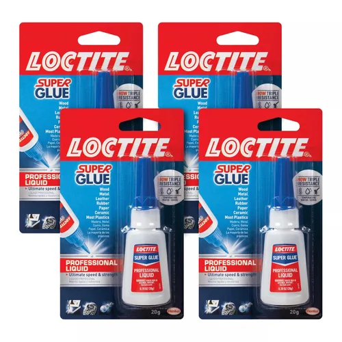 Vista 12 de Loctite Super Glue - Líquido profesional, transparente, botella de 0.7 onzas líquidas, paquete de 3 – Superpegamento para plástico, madera, metal