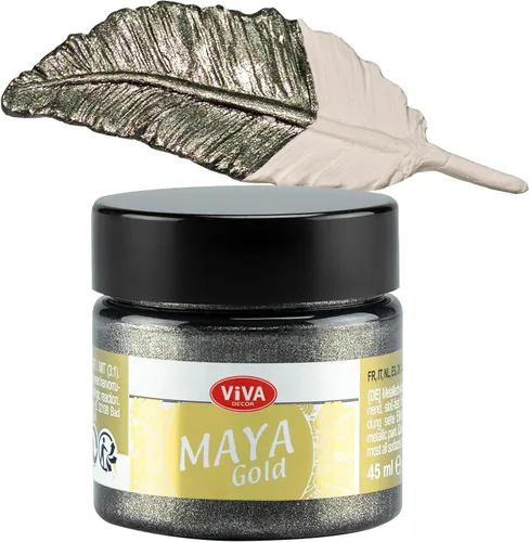 Vista 18 de Viva Decor Maya Gold (verde manzana) 1.52 onzas líquidas - Pintura acrílica metálica brillante para trabajos creativos en madera, vidrio