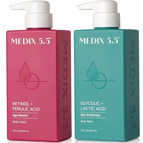 Vista 12 de MEDIX - Juego de 3 piezas para el cuidado de la piel antienvejecimiento Limpiador facial y corporal espumoso exfoliante con ácido glicólico AHA +