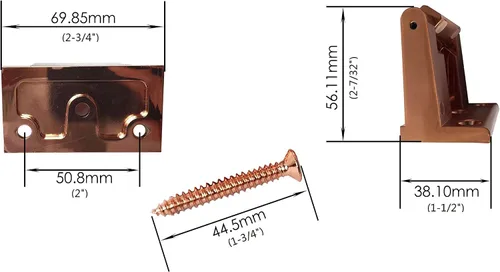 Vista 3 de HARDWOOD HWPDL01-US11 Cerradura de seguridad para puerta, cobre satinado, aleación de zinc, refuerzo de puerta de privacidad, 1 paquete