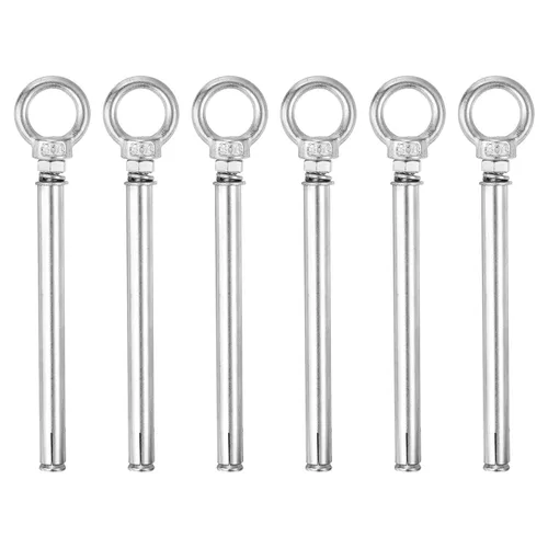 Vista 40 de uxcell Aro de elevación de la expansión, 8pcs M6x50mm 304 tornillo de expansión de acero inoxidable con anillo de ojo para pared de ladrillo
