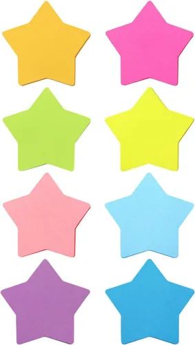 Vista 9 de SIMONA - Notas adhesivas en forma de estrella de 6 colores brillantes, bloc de 75 hojas autoadhesivas (6 blocs)