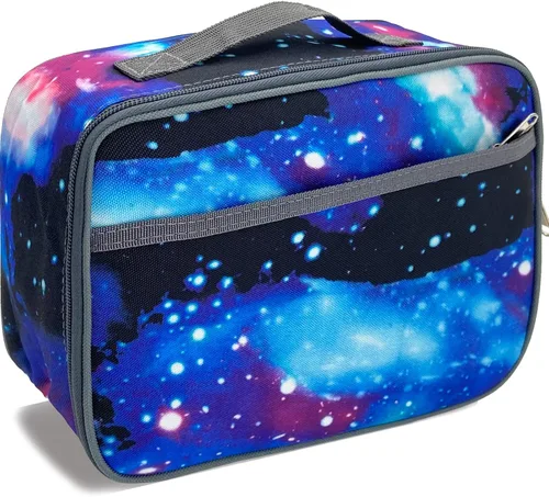 Vista 9 de Kulle - Lonchera de astronauta para niños, bolsa de almuerzo con tema espacial aislada, lonchera térmica reutilizable para niños, para la escuela