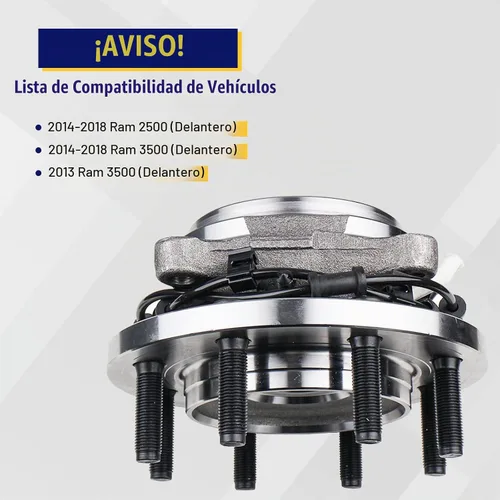 Vista 6 de KUSATEC 515162 Conjunto de cubo de rueda delantero y rodamiento de 2 piezas