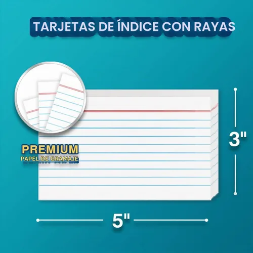 Vista 4 de H4D Tarjetero de índice de 3 x 5 con 100 tarjetas de índice a rayas pesadas y 25 divisores de plástico, color negro