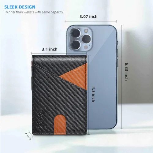 Vista 54 de Zitahli - Billeteras delgadas RFID para hombres, billetera de cuero flexible con clip de dinero, cartera minimalista con bolsillo frontal
