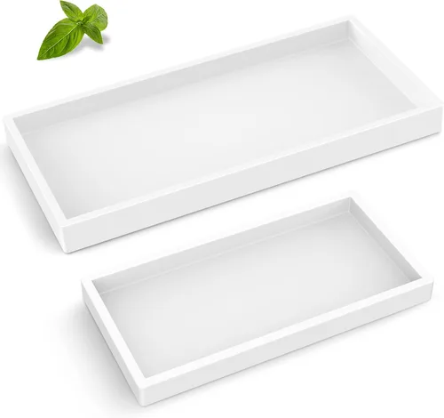 Vista 16 de Bandeja de baño de silicona, bandeja de baño pequeña negra a prueba de roturas, bandejas de tocador duraderas de silicona de alta calidad para Negro