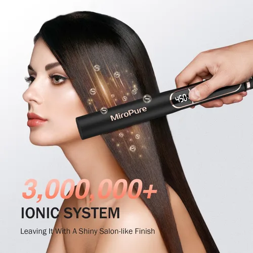 Vista 11 de MiroPure Alisadora de Cabello, Alisadora de Cabello con Placas de Titanio de 1 Pulgada con Calentamiento de 15S, Plancha de Cabello Profesional