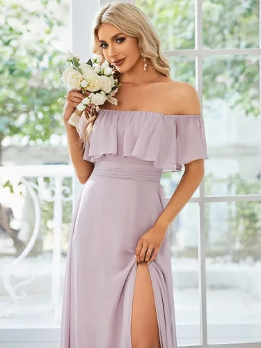 Vista 5 de Ever-Pretty Womens Off The Shoulder Ruffle Party Dresses Side Split Beach Maxi Dress 00968