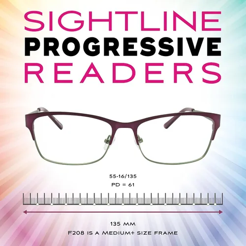 Vista 4 de Sightline Gafas de lectura progresivas para mujer, marco de metal de calidad óptica prémium 1.00
