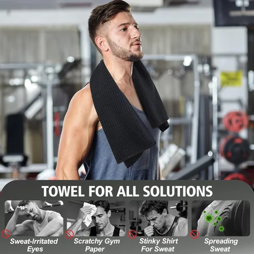 Vista 6 de Toallas de microfibra para gimnasio para hacer ejercicio, toallas de yoga de secado rápido para hombres y mujeres, tenis, 16 pulgadas x 27 pulgadas