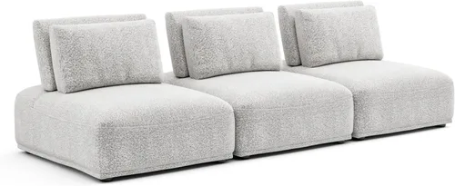 Vista 23 de Furniture of America Tatiana Modern Boucle - Sofá modular de 2 plazas con respaldo ajustable para sala de estar, oficina, combinación libre Boucle