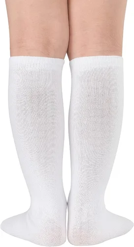 Vista 2 de American Trends Calcetines para niños, hasta la rodilla, uniforme, deportivos, de fútbol, a rayas, para niños y niñas