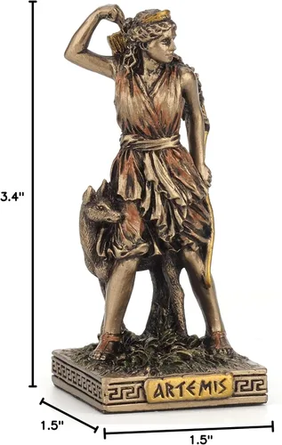Vista 5 de Veronese Design Figura miniatura de dioses griegos (Artemisa, bronce)
