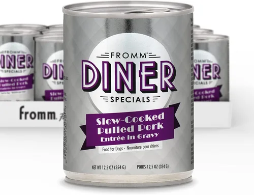 Vista 11 de Fromm Diner Favorites Bella's Beef Barkundy Stew - Comida húmeda prémium para perros, receta de carne de res, caja de 12 latas