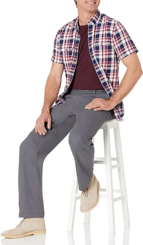 Vista 6 de Tienda Essentials Pantalón chino de corte clásico, resistente a las arrugas, sin pinzas, para hombre (disponible en tallas grandes y altas)