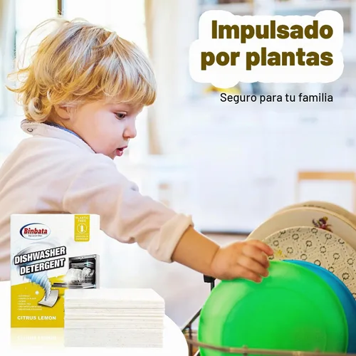 Vista 7 de Binbata Hojas detergentes del lavaplatos de Eco, jabón libre plástico