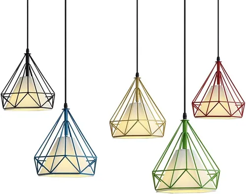 Vista 4 de Vintage Industrial Retro Pendant Light Fixture - E27 Edison Bulb Compatible - Adjustable Height - Ideal for Kitchen Island, Dining Room, and Living