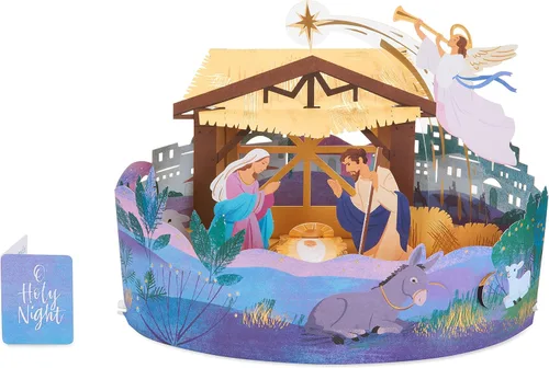 Vista 6 de Tarjeta desplegable navideña religiosa de American Greetings (Milagro de Navidad)