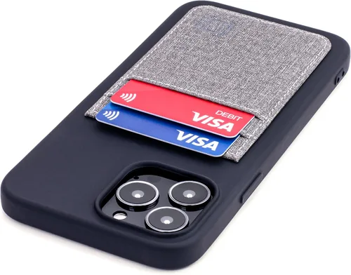 Vista 10 de Dockem Funda tipo cartera para iPhone 13 con carcasa de silicona líquida, placa de metal integrada para montaje magnético y 2 bolsillos para Negro