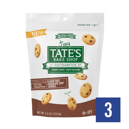 Vista 3 de Tate's Bake Shop Pequeñas galletas de chispas de chocolate sin gluten, 3 bolsas de 5.5 onzas