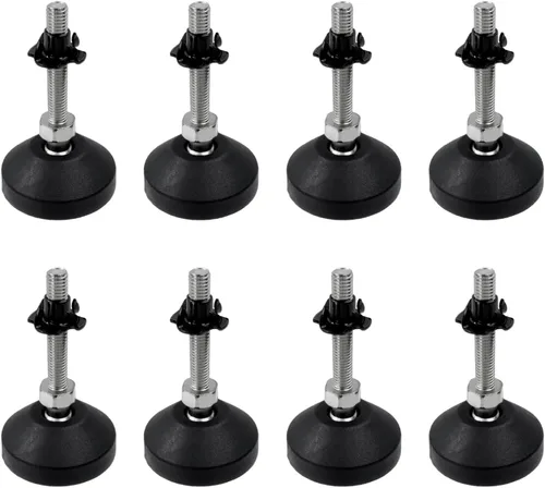 Vista 7 de Antrader 4pcs M8x50mm Ajustable Muebles Glides Antideslizante Nylon Reforzado Base Redonda 4.449 in Pie de nivelación