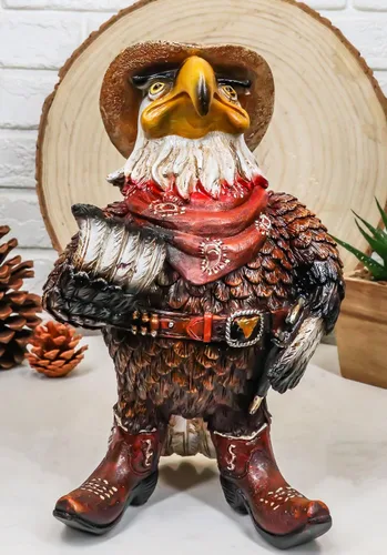 Vista 2 de Ebros Gift Country Western Comical Cowboy Eagle Sheriff con bufanda, sombrero y botas, estatuilla rústica de granja, decoración de águilas