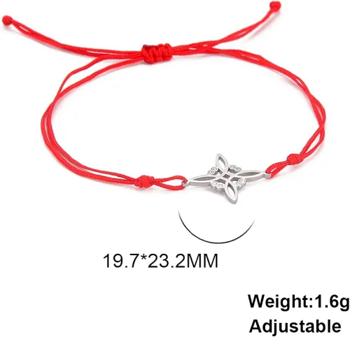 Vista 3 de LIKGREAT Pulsera de nudo de brujas, pulsera de nudo celta irlandés, pulsera de nudo de bruja, hecha a mano, pulsera de cuerda de cera trenzada