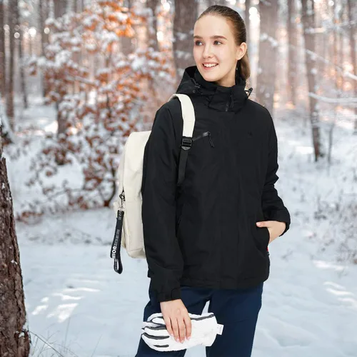 Vista 6 de CAMELSPORTS Chaquetas de esquí impermeables para mujer, abrigo de nieve 3 en 1, chaquetas de snowboard cálidas de invierno, Nieve