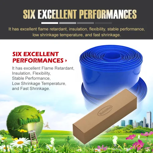 Vista 6 de Tubo de envoltura termorretráctil de PVC de 3.95 pulg. (100 mm) de ancho para baterías de litio 18650 21700, paquetes de batería DIY, azul, longitud