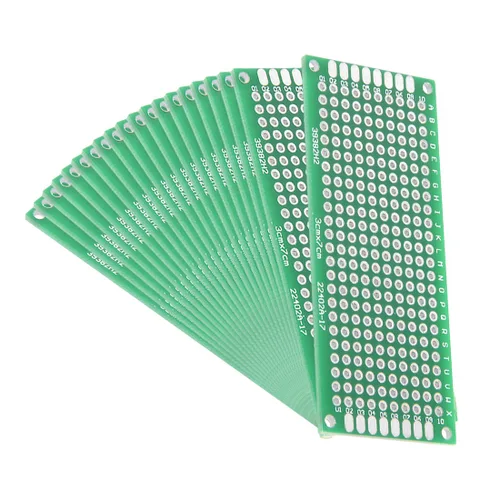 Vista 4 de uxcell 20 unids 0.8x3.1 in placa PCB de doble cara placa de circuito impreso universal Proto Board para soldadura DIY proyectos electrónicos