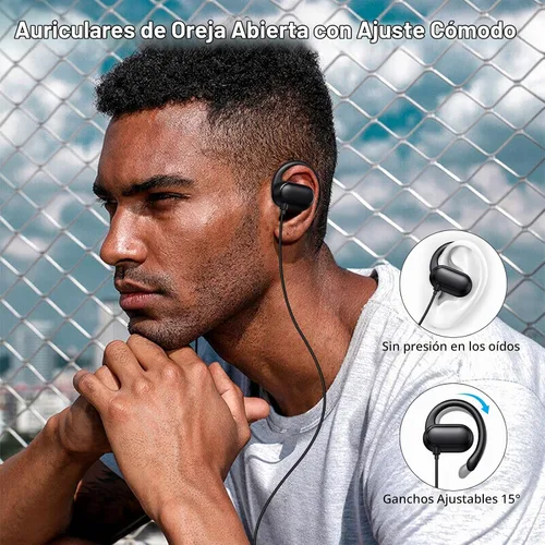 Vista 2 de Auriculares USB C con cable abiertos sobre la oreja Bud para Apple/Android