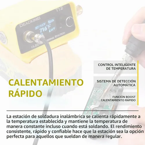 Vista 8 de Estación de soldador inalámbrico para batería Dewalt 20V Max, temperatura ajustable, suspensión automática y protección de bajo voltaje, conversión