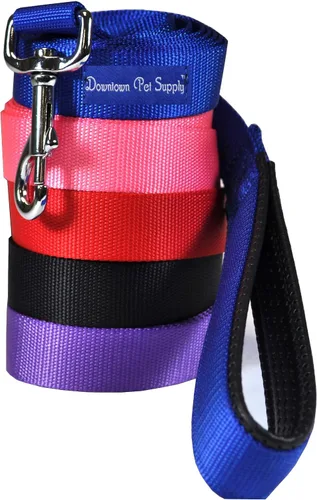 Vista 3 de Correa para perro fuerte y durable (azul, rojo, negro, morado, rosa, 6 ft, 4 ft, 2 ft), por Downtown Pet Supply, Negro